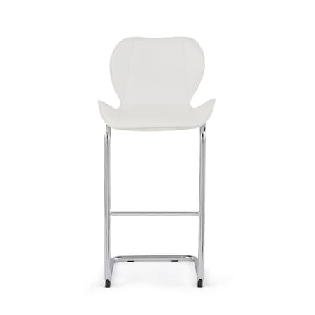 Global Furniture Usa Contemporary PU D1446 White Bar Stool 770